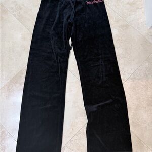 Juicy Couture Black Velour Set size S with Pink Crest Patch